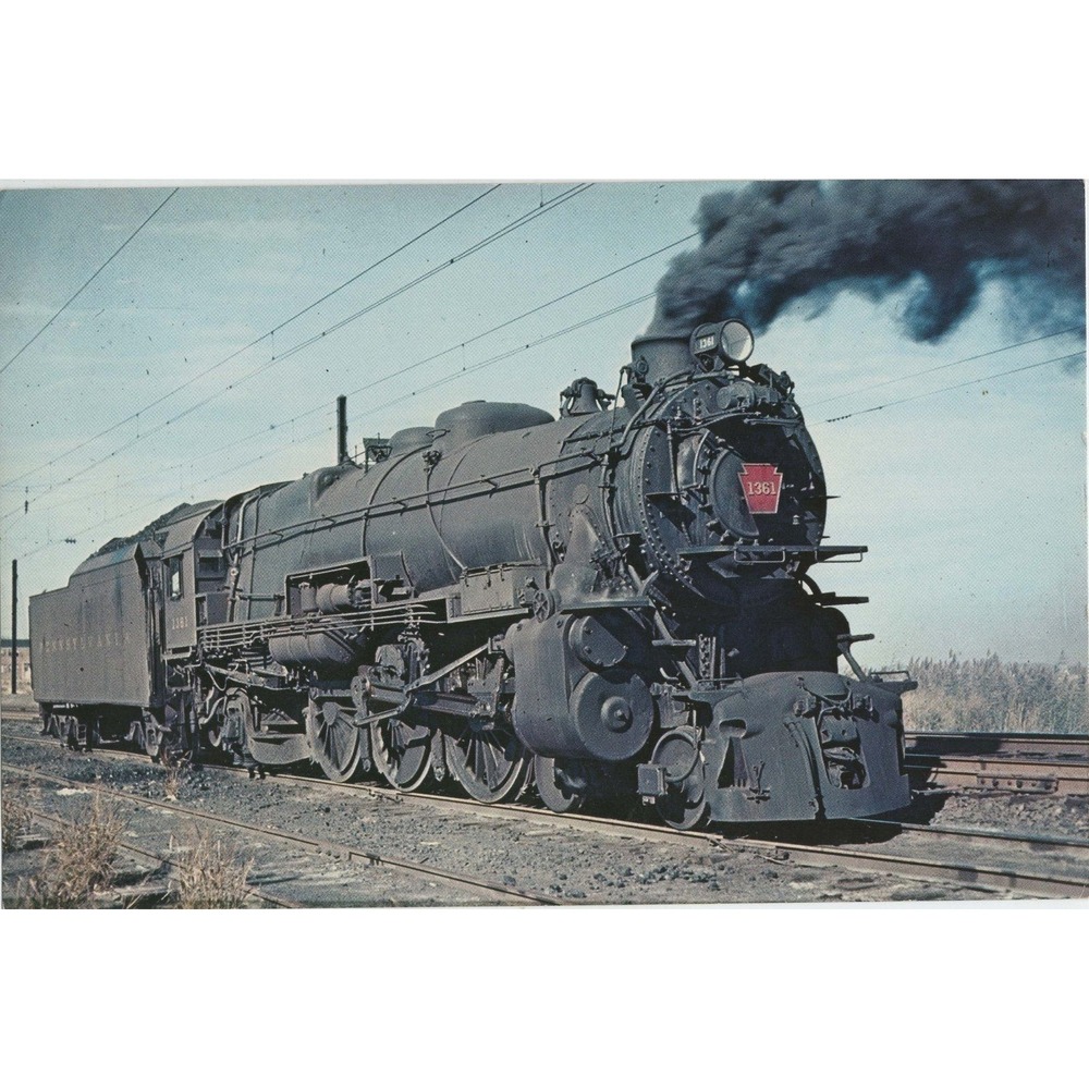 Pennsylvania Railroad 1361 K4 Steam Locomotive South Amboy NJ Chrome Postcard